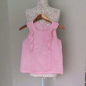Super cute pink Stripe J. crew sleeveless top 0